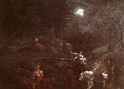 Franz Pforr Knights Before a Charcoal Burner's Hut oil on canvas